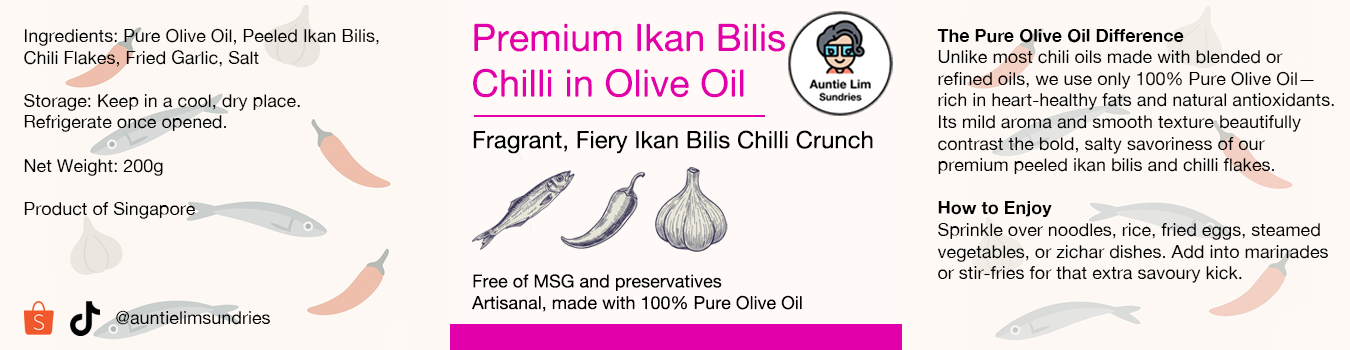 Auntie Lim Shrimp & Ikan Bilis Chilli in Olive Oil Bundle
